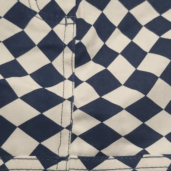 Wildfang Navy And White Checkerboard Mini Skirt XL - Picture 5 of 5